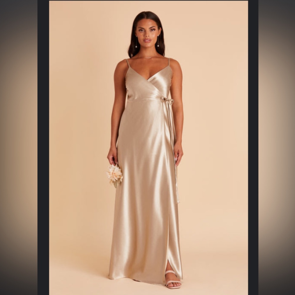Cindy Shiny Satin Dress - Neutral Champagne Maternity